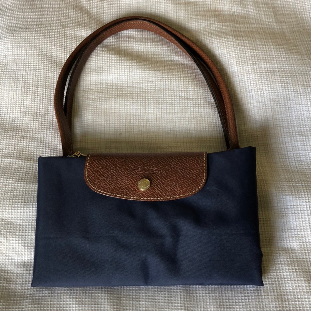 Large Navy Longchamp Tote Bag